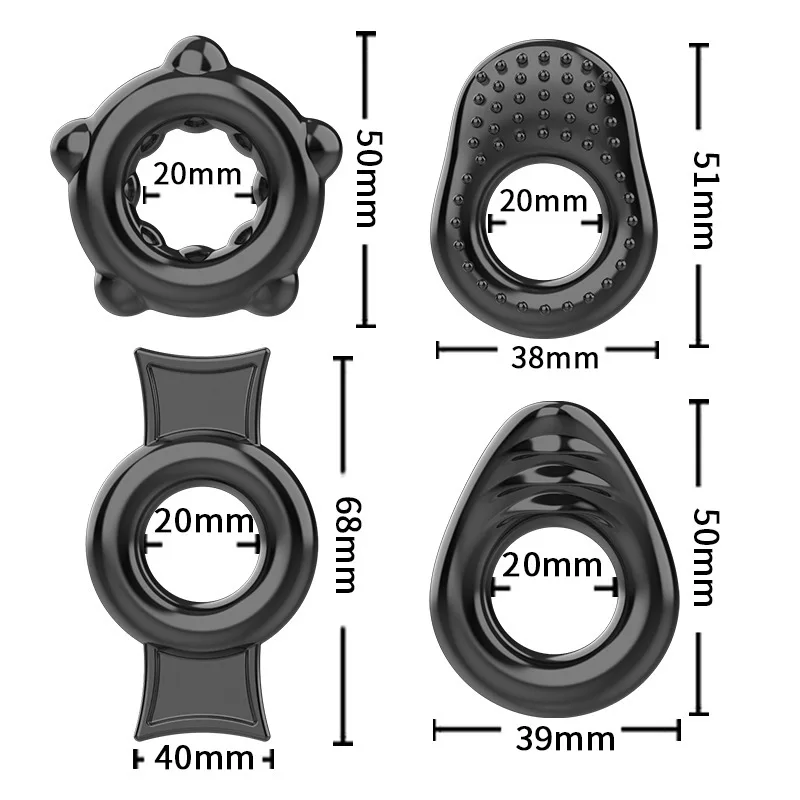4pcs/lot Penis Ring Durable Cock Rings Bead Male Delay Ejaculation Lasting Erection Ring Sex 4pcs/lot Penis Ring Durable Cock Rings Bead Male Delay Ejaculation Lasting Erection Ring Sex