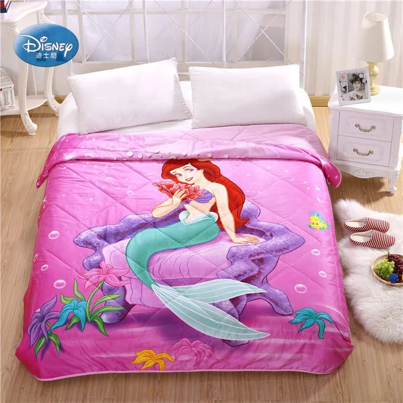 Розовое Одеяло Disney Ariel в виде Русалочки тонкое летнее покрывало для кровати