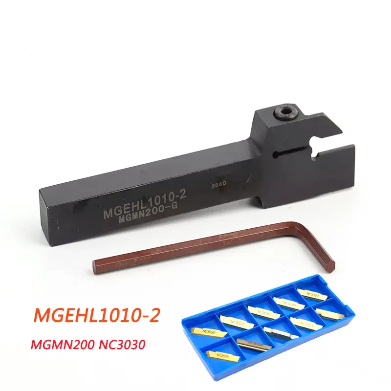 

1pc MGEHR1010-1.5 MGEHR1010-2 MGEHR1212-2 Grooving Lathe Turning Tool Holder with 10pcs MGMN150 MGMN200 Inserts Set for P.M.