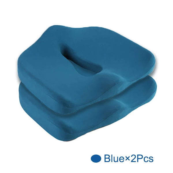 Deep Blue 2 Pc Set Cockyx памяти Поролоновый стул Ортопедическая подушка офисное сиденье Подушка геморрой лечение автокресла большая подушка облегчение боли в пояснице Almohada - Цвет: Deep Blue 2 Pc Set