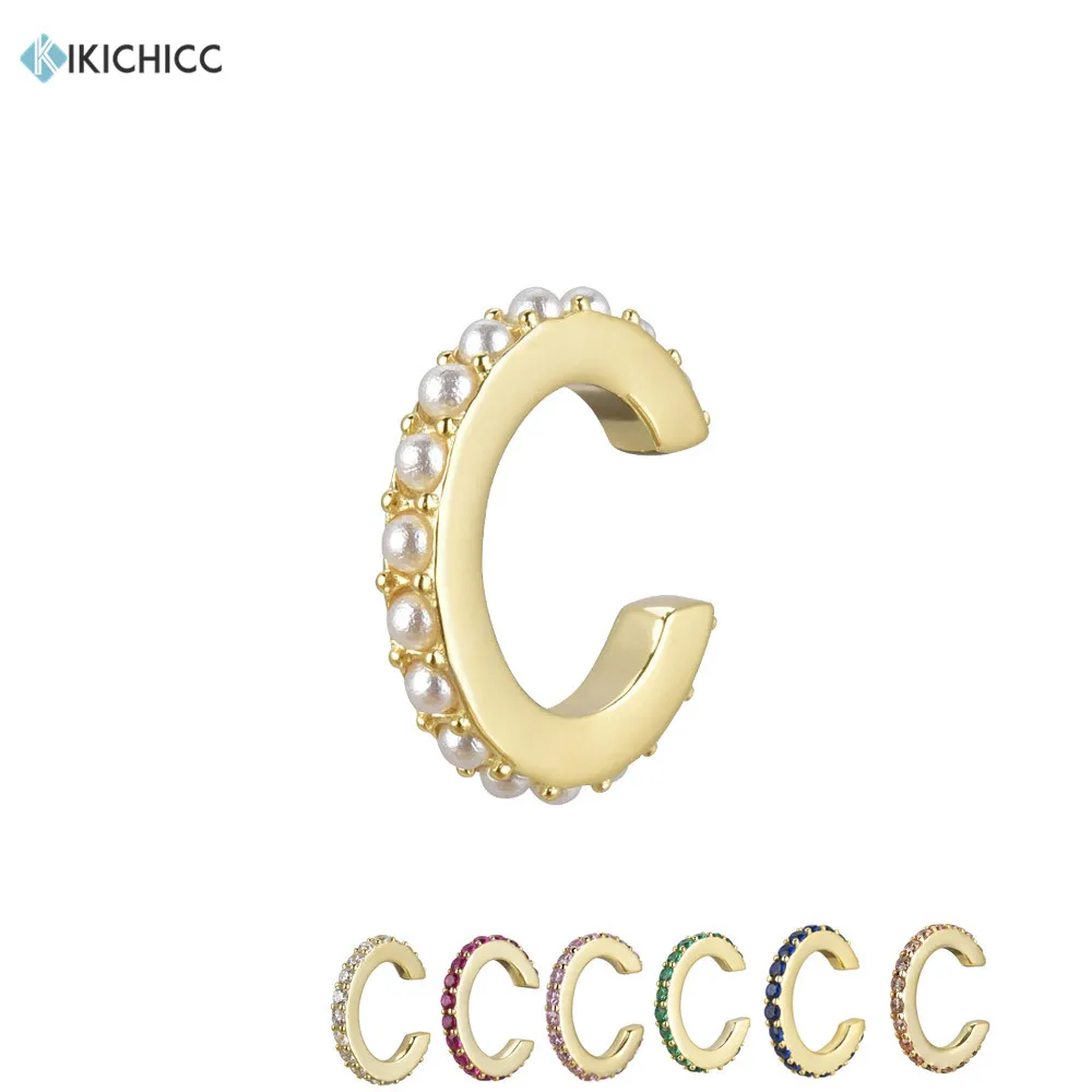 Kikichicc цветные серьги из стерлингового серебра 925 пробы радужные CZ серьги-манжеты