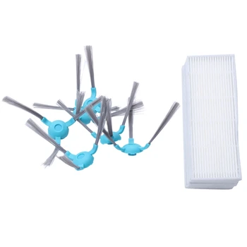 

6 x Side Brush + 6 x Hepa Filter for Conga 1390 1290 Vacuum Cleaner Robot Cleaner Accessories