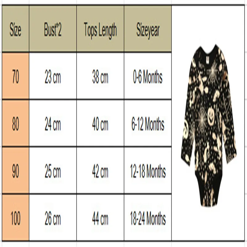 Lovely Toddler Boys Girls Halloween Rompers Cotton Newborn Baby Clothes Long Sleeve Gold Pumpkin Printed Outfit Costumes
