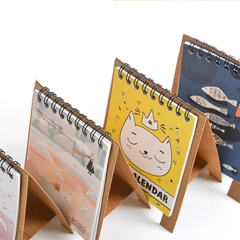 

2020 Cute Cartoon Animals Series Calendars Mini Table Desk Calendar Office Work Learning Schedule Periodic Planner Stationery