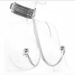 Сексуальная Связывание Flogger флирт хлыст шлёп ожерелье цепь воротник зажимы для сосков раб секс БДСМ бондаж Фетиш Секс игрушки для женщин