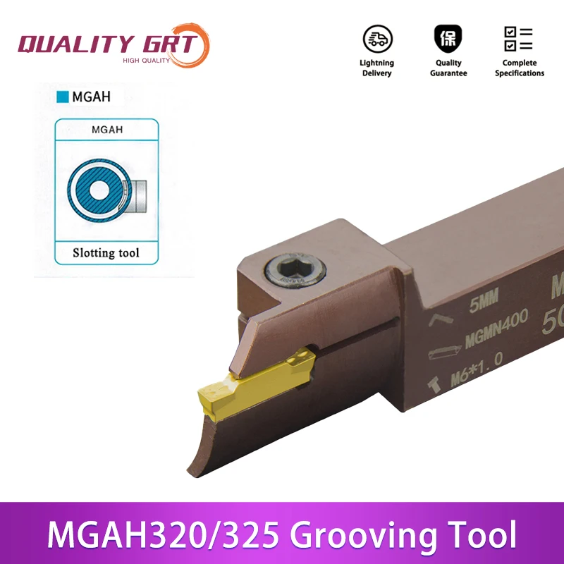 

Q.Grt MGAH320 MGAH325 spring steel slotting tool holder External reverse end face Groove cutter Mechanical lathe CNC tool rod