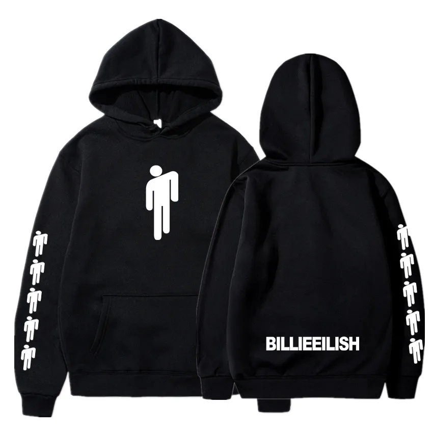 Новая горячая Billie Eilish Толстовка Мужская Черная хлопковая толстовка пара простая
