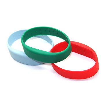 

Rfid Wristband 13.56MHZ ISO14443A fudan f08 Chip Waterproof Silicone Bracelet Read Write Access Control Card Black 10Pcs/Lot
