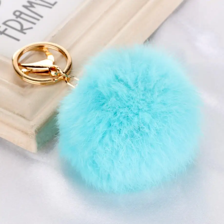 

10 Colors Trinket Keychain Pompons Keychains Fur Keychain Fluffy Key Chains for Cars Keyrings Trinkets Pom Pom Keychain gifts