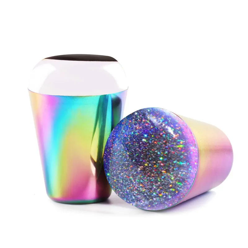 

Nail printing tools colorful large handle stamp illusion laser star star silicone head