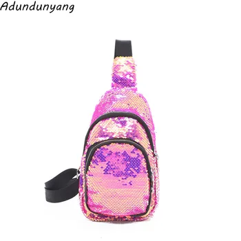 

Fashion Women's Sequin Chest Bag 2020 Winter New Personality Shoulder Messenger Bag Wild Casual Waist Bag