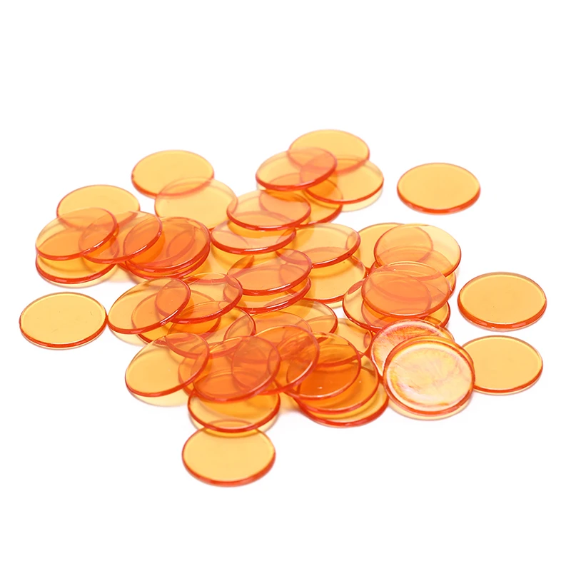 Poker Chips 50Pcs 1.5cm Plastic Poker Chips Casino Bingo Markers for Fun Family Club Carnival Bingo Game Supplies