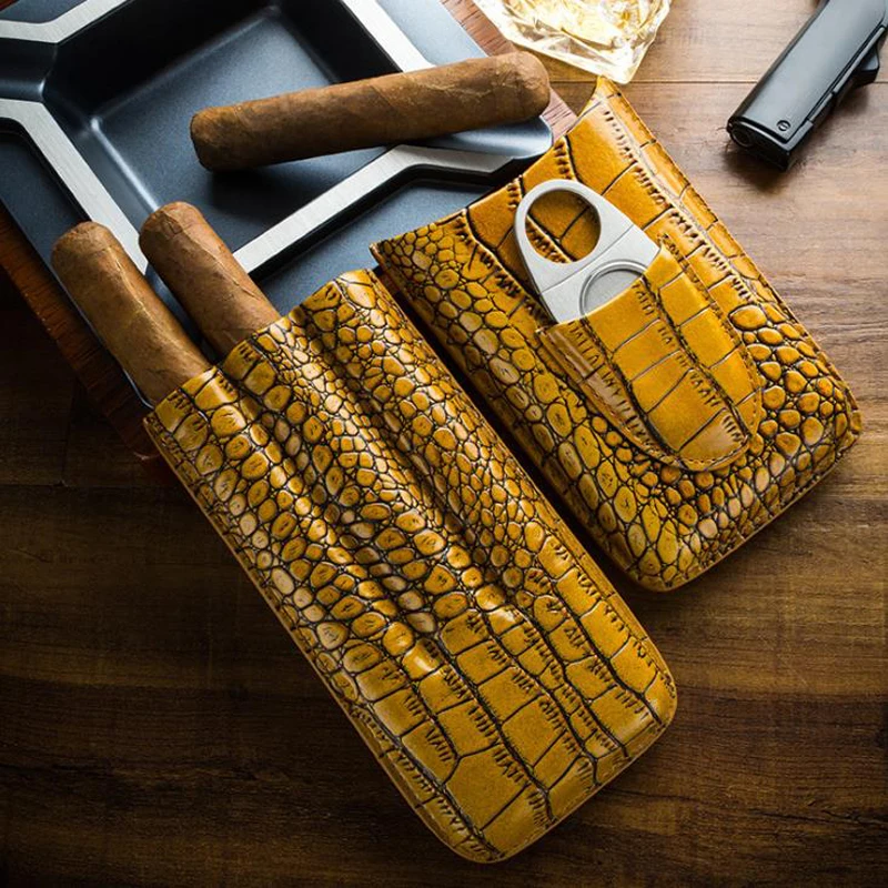 Чехол для сигар COHIBA из натуральной кожи роскошный дорожный мини хьюмидор с 3