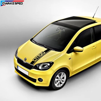 

For SKODA-CITIGO Car Hood Bonnet Sticker Sport Stripes Racing Styling Accessories Auto Engine Cover Decor Vinyl Decals
