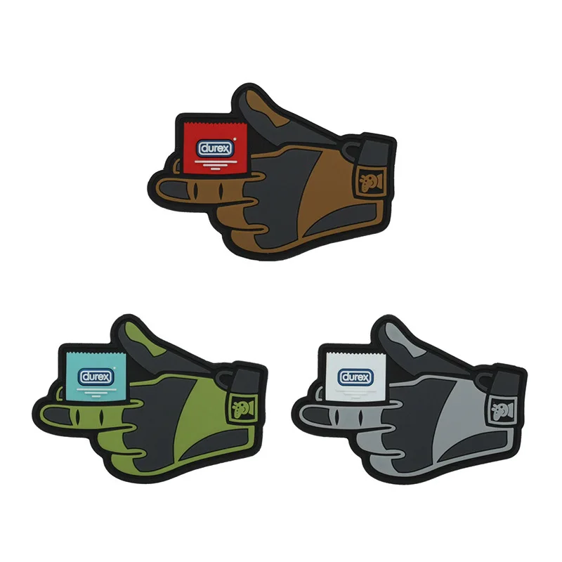 

3D PVC Rubber Gloves Hunting Equipment Patches Tactical Armband Morale Badge For Hunting Vest Clothing Patch