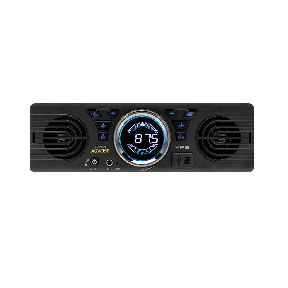 12 В автомобильный FM USB SD AUX в аудио стерео AV252 Rradio колонки Bluetooth Handfree MP3 плеер - Название цвета: Black