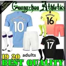 Комплект для взрослых Футбольная Футболка «Манчестерский город» JESUS DE BRUYNE KUN AGUERO MAHREZ G. JESUS BERNARDO SANE SILVA футболка для футбола
