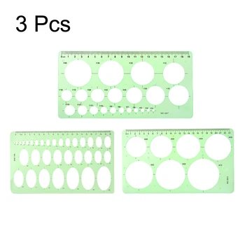 

uxcell Geometric Drawing Template Set Measuring Ruler 19cm 20cm 23cm for Art Design Building Formwork and Network Technique