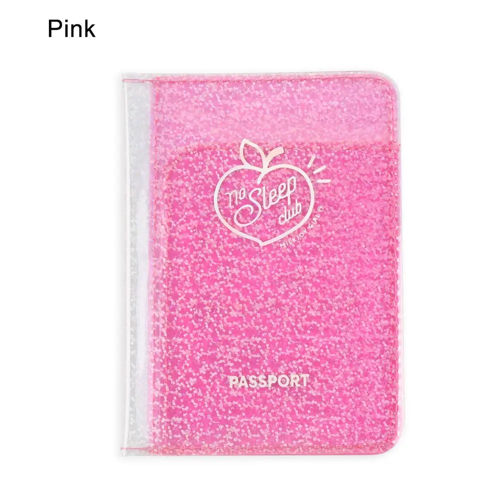 pink 1 шт. блестящее Сердце чехол для паспорта ПВХ прекрасный Корея девушки держатель для паспорта водонепроницаемый для женщин дорожный талон новая сумка для карт - Цвет: pink