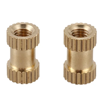 

100pcs M3x8mm Stitching Round Metal Endless Screw Thread Insert Dice Brass Tone