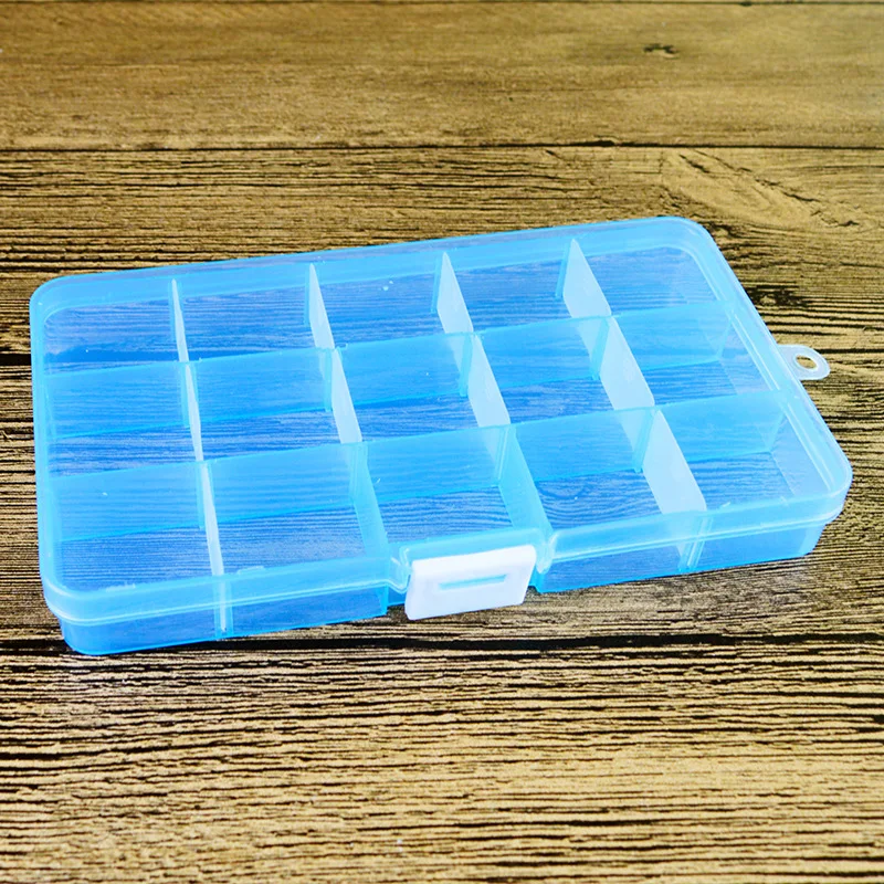 15 Grids DIY Tools' Packaging Box Portable Electronic Components Screw Removable Storage Box Colorful Plastic Jewelry Case Color