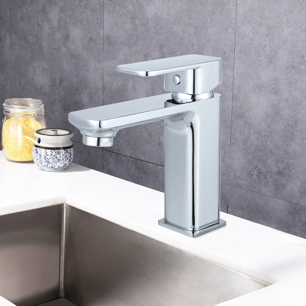Single Handle Bathroom Faucet Bar Sink Kitchen Basin Ceramic Valve Core Copper Hot and Cold Water Mixed Water Tap