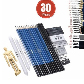 

1 set Drawing Kit New Sketching Drawing Pencils Eraser Pencil Sharpener Kit for Kids Adults School Students Art Supplies