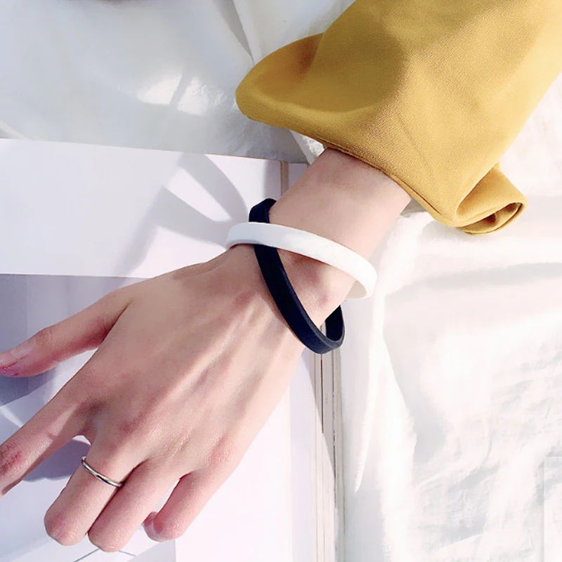 Silicone Wristband Bracelet Sports Casual Bracelet Female Men Pure Color For Simple Women Unisex Bracelet