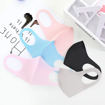 

5 PCS Child Maske Washable Dustproof Reusable anti-pollen Face Mask Ice Slik Cotton Mouth Mask Adult Kid for Child Kids Health