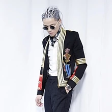 N Мужская винтажная собака Mr вышивка смокинг куртка Stuidio/танец/события/сценическое представление Азиатский размер