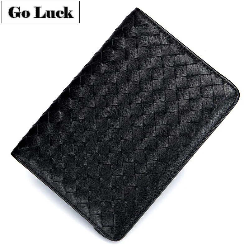 

GO-LCUK Brand Genuine Leather Travel Air Ticket Passport Wallet Women's Cardholder Card Case Ladies Sheepskin Purse Knitting