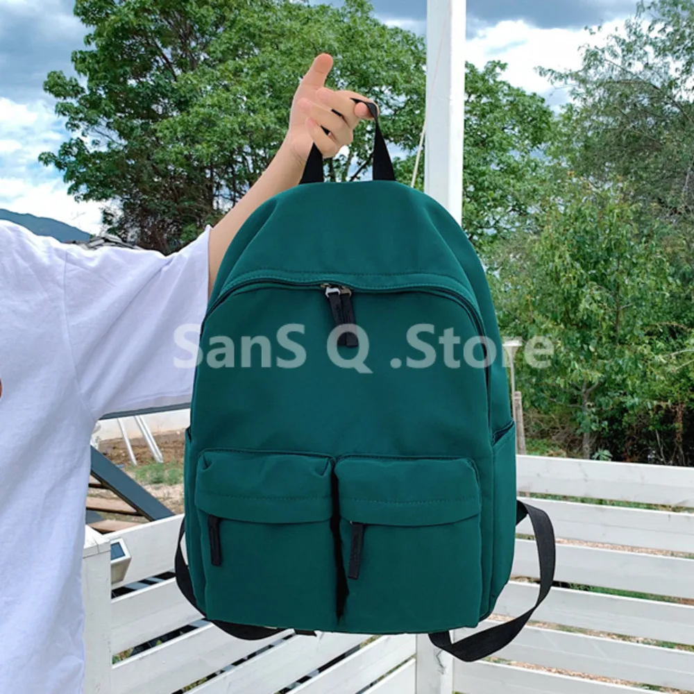 

Waterproof Nylon Women Backpack Female Fashion Double-pocket Schoolbag Teenagers Girl Travel Back Pack Mochila Feminina Bagpack