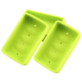 

2 PCS Silicone Soap Case Holder Rectangular Soap Box Waterproof Soap Container Drainer with Lid