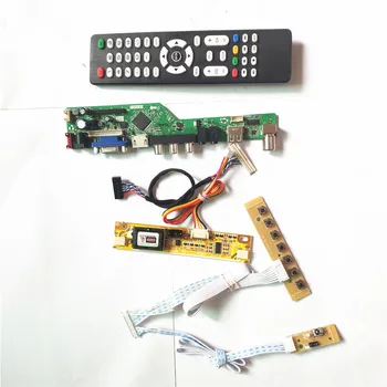 

For MT190AW02 V.1 V.2 V.V LVDS 2CCFL 30Pin LCD monitor keyboard+Remote+Inverter HDMI VGA USB AV RF TV53 drive card board DIY kit