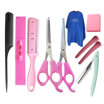 

Home Use 10 Pcs Hair Cutting Scissors Set Thinning Shears Scissors Hairpin Comb Cloth Hair Cutting Set 2020 New