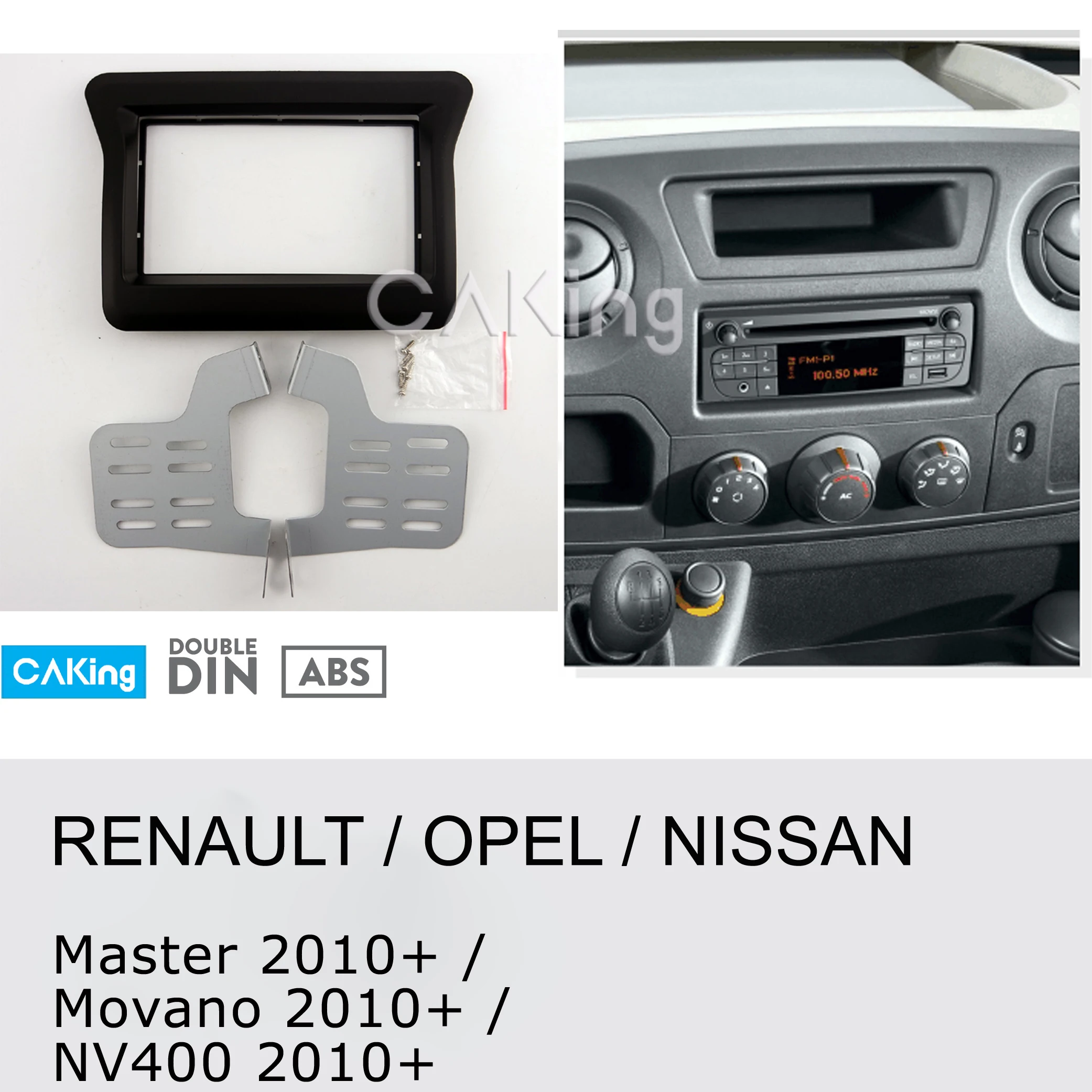 Painel De Rádio Automotivo, Moldura Adaptadora De Placa Para Renault Master/opel  Movano/nissan Nv400 2010 +, - Molduras De Painéis - AliExpress