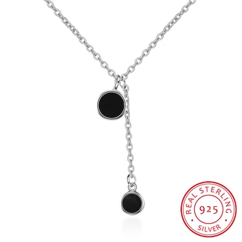 

Simple Fashion 925 Sterling Silver Necklace Pendant Tassel Necklace For Women Girl Trendy Gift S-n27