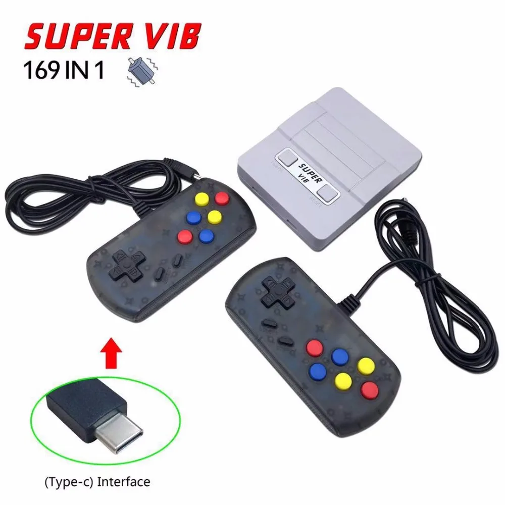 Супер VIB Вибрация 8 бит 169 в 1 ТВ SNES игровой автомат красный и белый Ностальгический домашний FC двойной игровой консоли