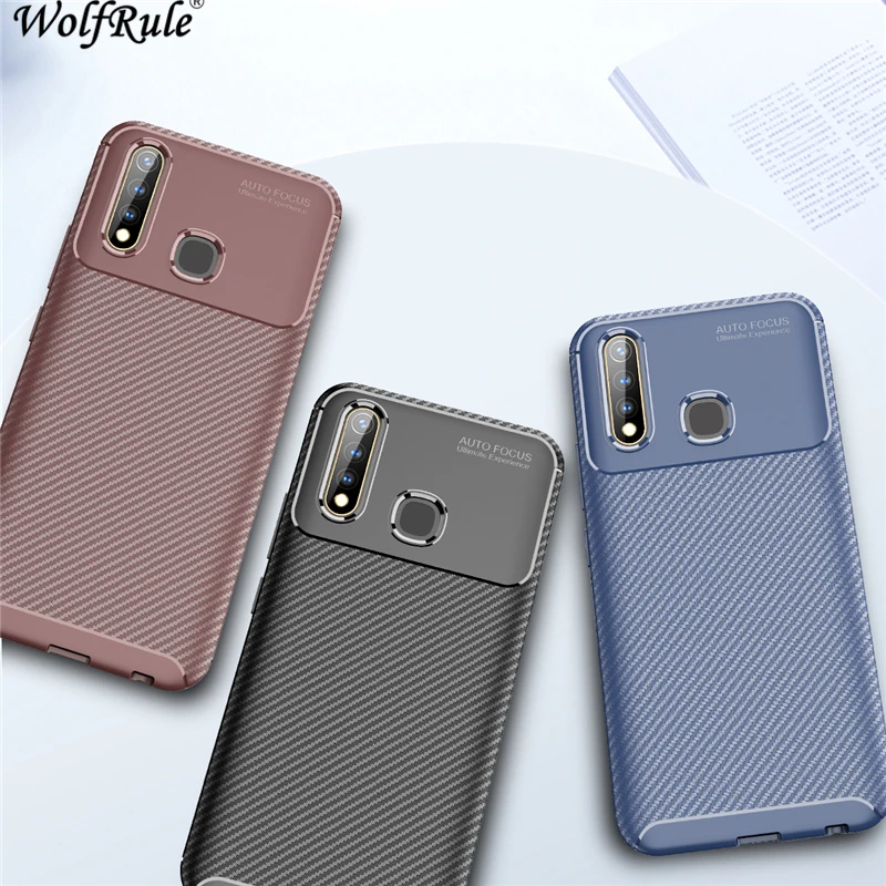 For Cover Vivo Y19 Case Shockproof Bumper Carbon Fiber Texture Business Fashion TPU Case For Vivo Y19 Cover Vivo Y19 U3 6.53