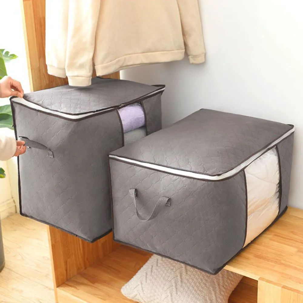 

Large Capacity Moisture Dust Proof Storage Quilt Bags Home Wardrobe Storage Bag Clothes Quilt Finishing Storage Container