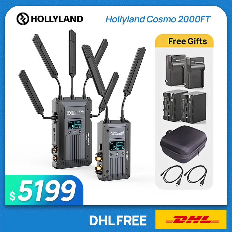 Original HOLLYLAND COSMO 2000FT Wireless HD Video Transmission System Broadcast Transmitter & Receiver 3G-SDI 1080 | Электроника