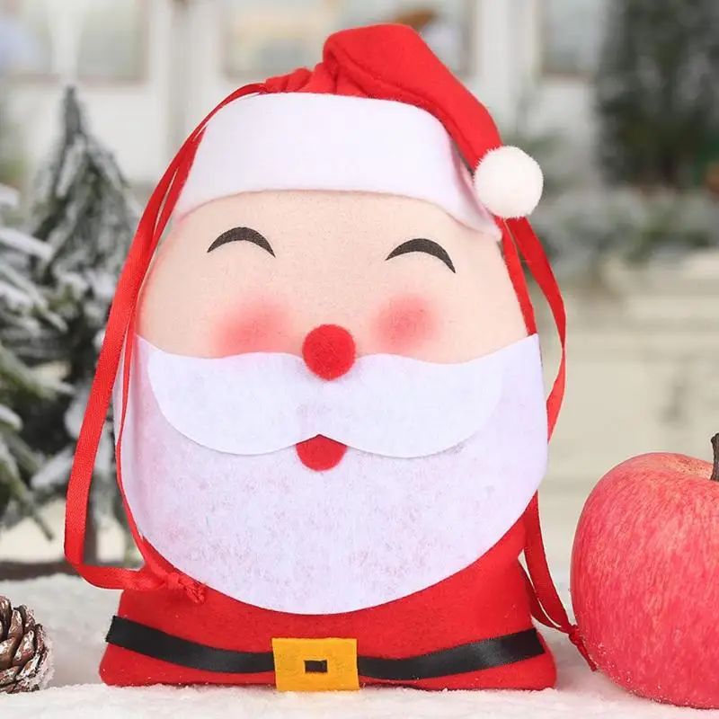 2019нетканый мультяшный Рождественский мешок для конфет, детский Подарочный пакет на шнурке, сумка для конфет, мешок для хранения печенья, подарочные пакеты