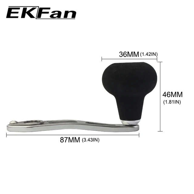 Ekfan Aluminum Alloy Fishing Reel Handle Length 100mm Diameter 32mm Hole  8x5mm For Daiwa Baitcast reel