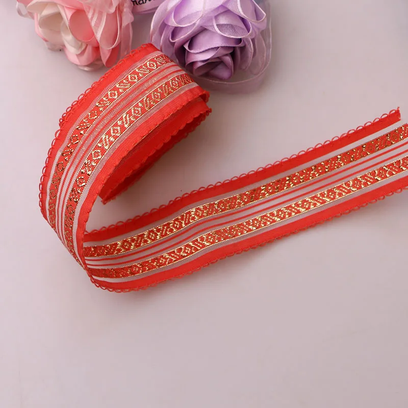 4CM 5YARD 5 ярдов/рулонов 4 см красивая шелковая из органзы Двусторонняя прозрачная лента для украшения свадебной вечеринки Подарочный упаковочный пояс - Цвет: 4CM 5YARD