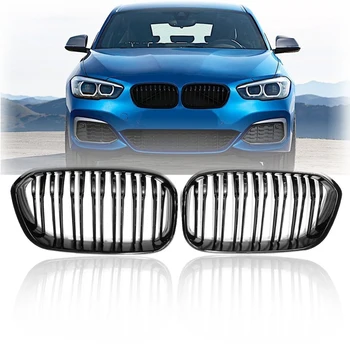 

Front Racing Grill for BMW F20 F21 1 Series 2015 Sports Double Slat Line Kidney Grill Grille(Gloss Black )