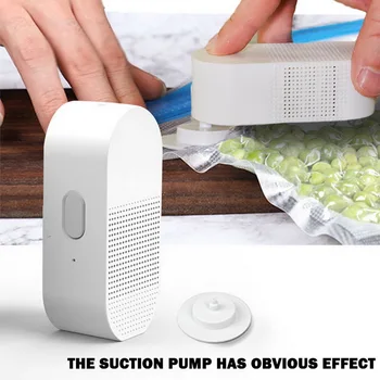 

Portable Mini USB Manual Food Vacuum Sealer Saver Packing Sealing Machine Kitchen With 5pcs Food Storage Bag and Charging Cable