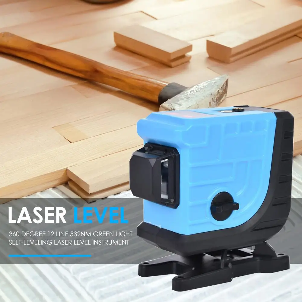 

12 Line 532nm Green Light Laser Level Vertical Horizontal Multi-function Remote Control Good Transmittance Self-leveling Tools