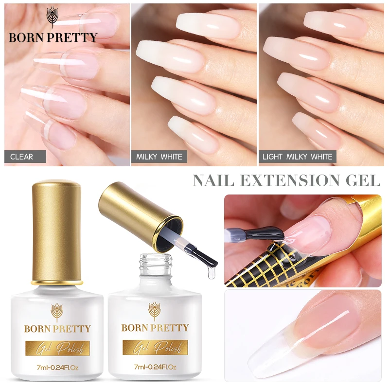 Born Pretty 7ml Milky White Nail Extension Gel Self Leveling Nails