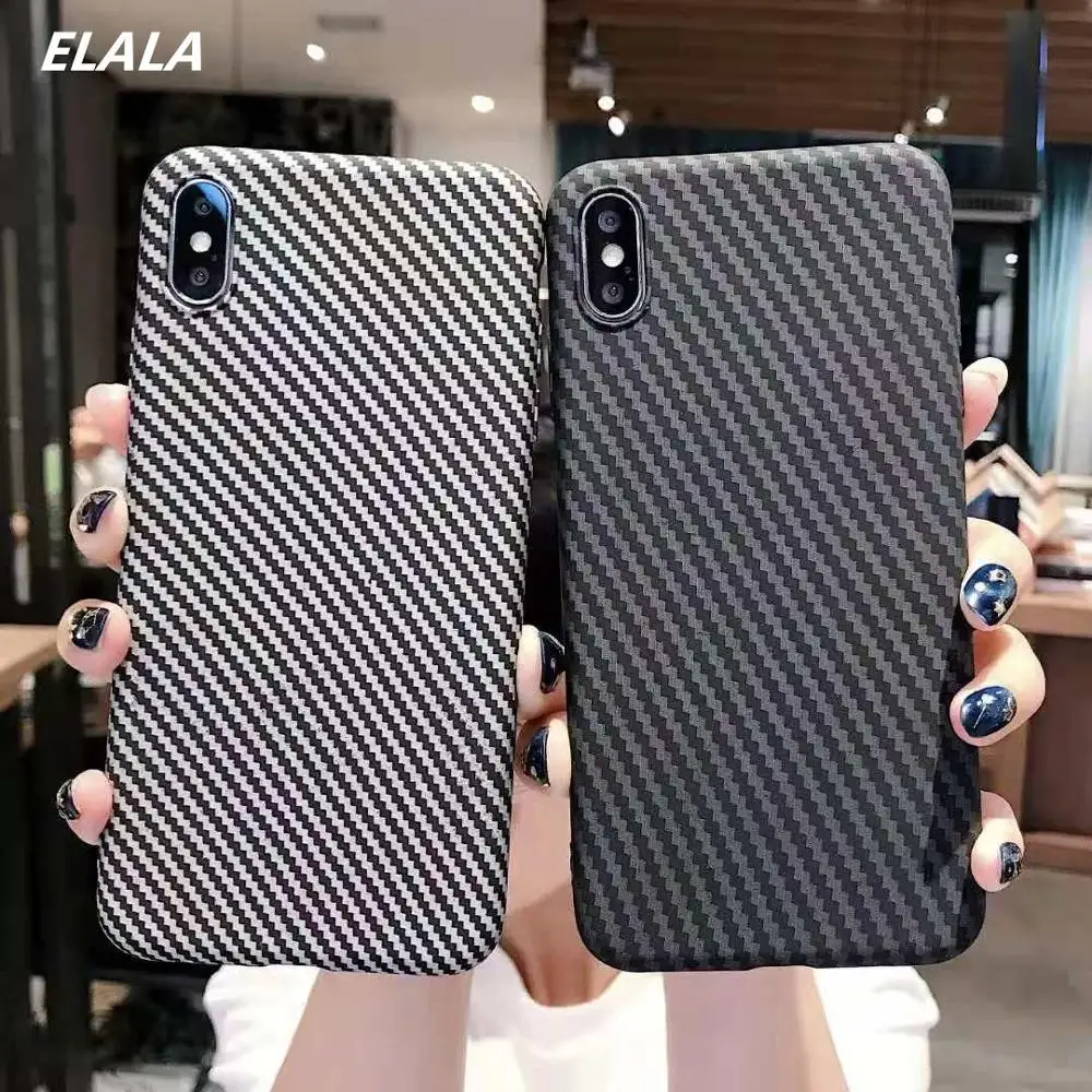 

ELALA Marble Case on sFor iPhone XR Case Matte Soft TPU Cover For iPhone 6S 7 8 Plus X Xr Xs Max Texture Full protection Cases