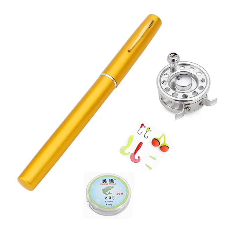 Gold Tone Удочка для подледной рыбалки, 1 м, C+, тип ручки, удочка для экспорта, удочка, поставка, Мини Удочка, удочка для подледной рыбалки - Цвет: Gold Tone